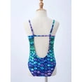 thumbnail image 7 of Zaldita Kids Girls Ruffle Trim One Piece Swimsuits Hawaiian Flounce Swimwear Bathing Suits Purple&Green Fish Scales 4, 7 of 7