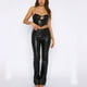thumbnail image 4 of Pantalones De Cuero De PU Para Mujer, Leggings Rectos De Alta Elasticidad, Pantalones Largos De Moda Elásticos Y Ajustados Con Varias Combinaciones, Adecuados Para Varias Escenas, 4 of 7