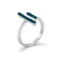 thumbnail image 3 of JewelersClub Sterling Silver Accent Blue diamond Open Ring for Women | Diamonds for Everyday Womens Wear, 3 of 4