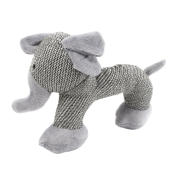 EeaseMX 1 juguete para mascotas resistente a mordeduras, no tóxico, de peluche, con chirriadores para masticar, dentición y aburrimiento (elefante gris claro).