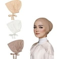 thumbnail image 7 of 3PCS Women Under Hijab Cap Stretchy: Muslim Hijab Undercap Non Slip, Hijab Caps Under Scarf Sleeping Cap, Tie-Back Super Soft, 7 of 7