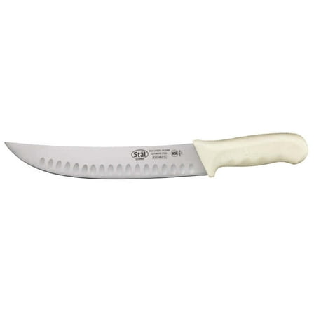 Winco KWP-93, 9-Inch Stal High Carbon Steel Offset Bread Knife, Polypropylene Handle, White, NSF