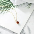 thumbnail image 4 of Gem Stone King 18K Yellow Gold Plated Silver Red Garnet and White Lab Grown Diamond Pendant Necklace for Women (3.77 Cttw, Gemstone January Birthstone, Round 10MM, with 18 inch Chain), 4 of 4