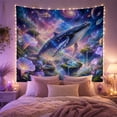 thumbnail image 2 of Celestial Humpback Whale Swimming Through Cosmic Nebula Dreamy Surreal Art for Space Lovers, Whimsical Wall Decor Christmas Gift Tapestry Wall Hanging for Bedroom and Living Room, 2 of 7