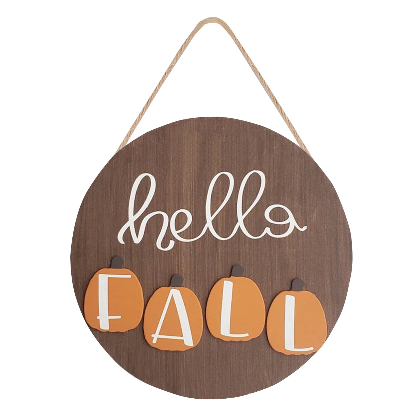Fall Sign for Front Door Round Wooden Hanging Wreaths for