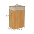 thumbnail image 2 of Household Essentials Bamboo Laundry Hamper with Rope Handles, Lid and Removable Machine Washable Laundry Bag, 19-Gallons, Natural, 2 of 12