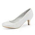 thumbnail image 1 of Zapatos DREAM PAIRS Mujer Tacones Bajos Plateados Talla US 11, 1 of 6