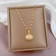 thumbnail image 3 of Collar de oro de mujer, colgante de perlas de Concha en forma de abanico, 3 of 4