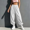 thumbnail image 5 of cocolona Womens Solid Color Casual Sweatpants Elastic Waist Drawstring Curved Workout Running Jogger Pants with Pockets, 5 of 5