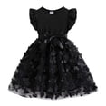 thumbnail image 4 of RMGVDSD Toddler Flower Girl Dress Girls Summer Dress Ruffle Sleeves Tulle Dresses Bowknot Tutu Birthday Princess Dresses Party Sundress 3-4 Years, 4 of 5