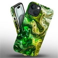 thumbnail image 3 of FKBRCL4U Compatible with iPhone 15 Matte Case, Abstract Green Liquid Swirling Alcohol Pattern for Girl Full Body Design Soft Silicone Drop Shock Scratch Protection for iPhone 15, 3 of 7