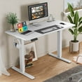 Electric Rising Desk, Wood Height Adjustable Standing Desk with Drawer ...