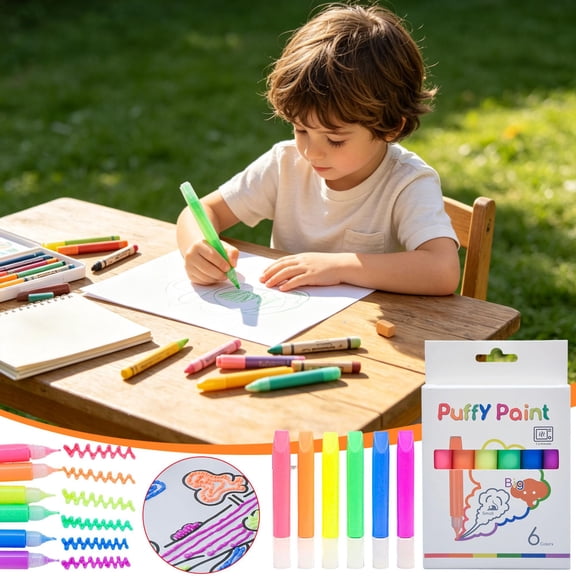 WIZUTIZ Heat Activated 3D Puffy Art Markers Magic Dimensional Paint Craft Pens DIY Handmade Greeting Card Creation Supply Vibrant Expand Ink Marker for Hobby Craft Projects