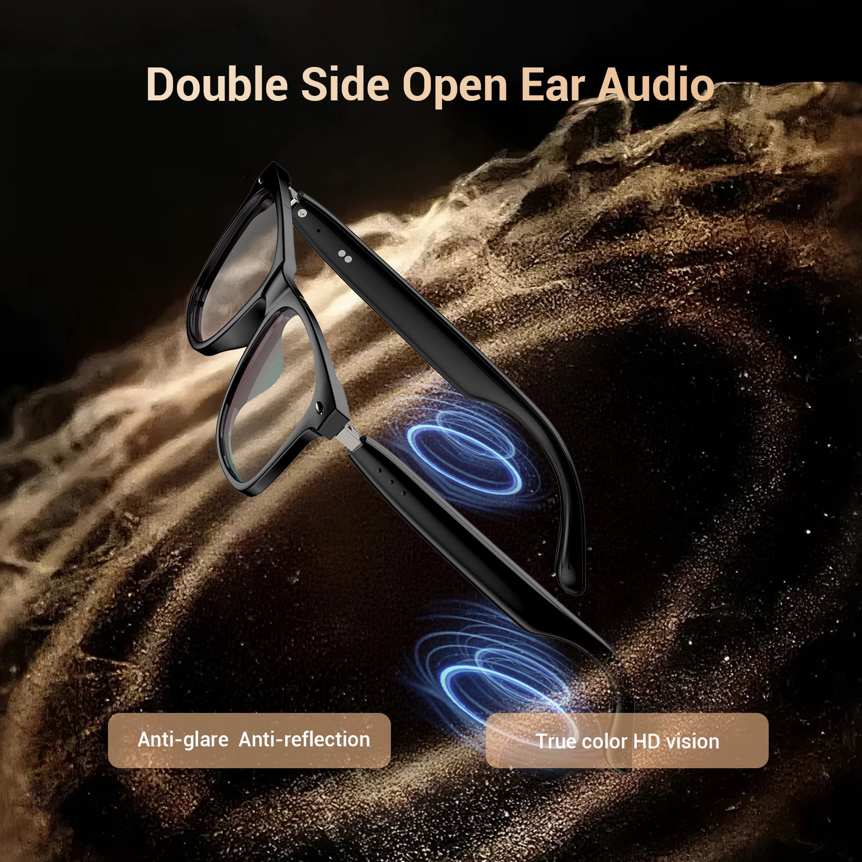 Blackview Smart Audio Glasses, Bluetooth 6.0 Music Sunglasses with Physical Color Changing Polarized Lens, Hands-Free Calling, UV400 & Blue Light Blocking for Driving Travel Outdoor