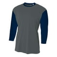 thumbnail image 2 of A4 3/4 Sleeve Utility Shirt For Youth Male in Graphite Navy NB3294, 2 of 2