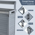 thumbnail image 7 of Outdoor Potting Bench Table with Storage Cabinet, Wooden Planting Workstation, Galvanized Tabletop, Storage Shelf & Cover, Ideal for Garden, Patio, Greenhouse, 7 of 7