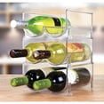 mDesign Stackable Plastic 2 Bottle Refrigerator Wine Rack Holder ...