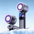 thumbnail image 2 of Led Display Screen Fan,Portable Handheld Turbo Fan with Ice Cooler,4000mAh USB Rechargeable,Powerful Silent Motor,Summer Essential for Travel/Outdoor/Office,Perfect Gifts for Hot Sweat People, 2 of 7