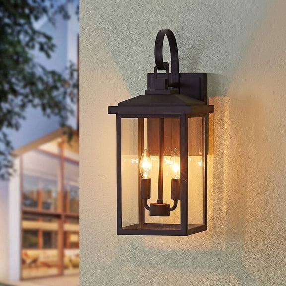 Kawoti Black Outdoor Wall Sconces and Pendant Light H19.75"