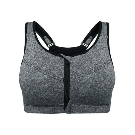 

YouLoveIt Women s Sports Bra Push Up Zipper Front Closure Padded Bras Seamless Sport Bra High Impact Workout Fitness Bra Comfort Sports Bras
