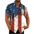 thumbnail image 2 of WAENQINLA 4th of July Hawaiian Shirt for Men Big and Tall Short Sleeve Summer Beach Shirts Star Stripes American Flag Shirt, 2 of 4