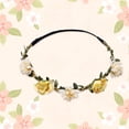 thumbnail image 2 of Baberdicy Flower Crown Headband for Women Girls, Small Rose Daisy Hair Wreath, Festival Bridal Yellow Universal Fit, 2 of 3