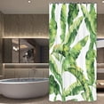 thumbnail image 6 of Green Leaves Shower Curtain Bathroom Anime Design Bath Curtain with Hooks Home Bathtub Decoration, 6 of 10