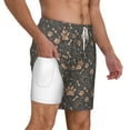 thumbnail image 3 of Picia Animal Paw pattern Mens Swim Trunks with Compression Liner Stretch Beach Shorts Quick Dry with Zipper Pockets No-Chafing Board Shorts-X-Large, 3 of 9