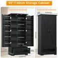 thumbnail image 3 of 55" Kitchen Pantry Cabinet, Pantry Storage Cabinet with Adjustable Shelves and Drawer, Kitchen Cabinet Buffet Cupboards Storage Cabinet for Home Office Use (Black), 3 of 9