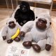thumbnail image 5 of Juguetes de peluche de gorila negro, decoración de sofá suave, muñecas de Mono para novia, regalos de cumpleaños, nuevo, 5 of 5