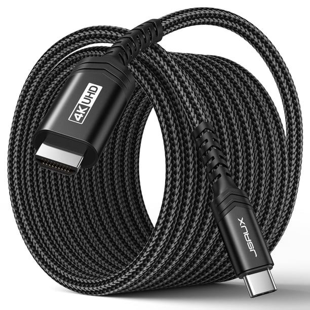 Cable USB C a HDMI JSAUX 5m 4K @60Hz Type C a HDMI 2.0 negro