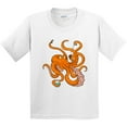 thumbnail image 3 of Inktastic Giant Orange Octopus Eating Ice Cream Youth T-Shirt, 3 of 5