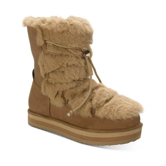 Sun Stone Womens Remii Faux Suede Fuzzy Winter & Snow Boots