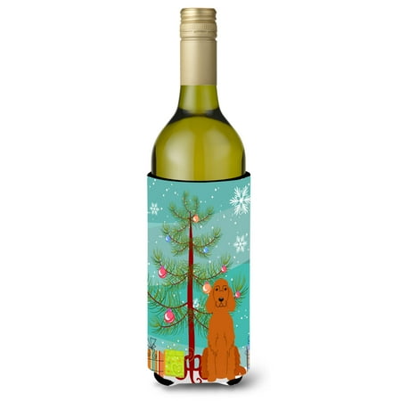 

Carolines Treasures BB4189LITERK Merry Christmas Tree Irish Setter Wine Bottle Beverge Insulator Hugger Wine Bottle