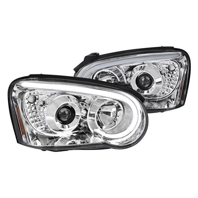 Spec D Tuning 2LHP-WRX05-G2-TM Chrome Housing Projector Headlight with Clear Lens for 2004-2005 Subaru Impreza