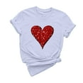 thumbnail image 2 of Cadeau de Saint-Valentin pour Femmes, T-shirt Décontracté à Manches Courtes et Col Rond avec Imprimé Arbre de Noël, 2 of 6