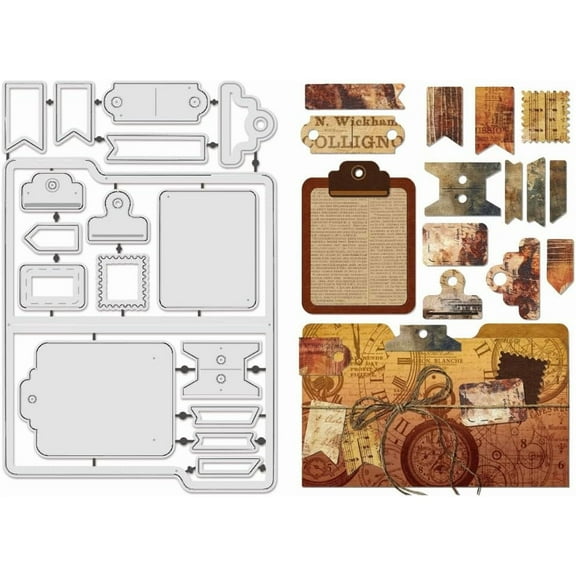 Metal Cutting Dies File Pocket Die Cut Embossing Cutting Stencils Durable Notebook Dies