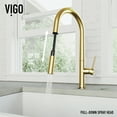 thumbnail image 6 of VIGO Greenwich Single Handle Pull-Down Sprayer Kitchen Faucet in Matte Brushed Gold, 6 of 11