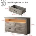 thumbnail image 3 of Grey Dresser for Bedroom, Wood 4 Drawer Dresser with LED Light, Dressers & Chests of Drawers with Metal Handles, Storage and Organization for Bedroom, Hallway, Entryway, Gray, 3 of 7