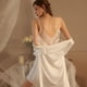 thumbnail image 3 of Pijama sexy de encaje con escote en V profundo y tirantes en la espalda, conjunto de ropa de casa para mujer 1906, 3 of 5