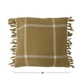 thumbnail image 2 of Creative Co-Op Cotton Flannel Plaid Pillow with Fringe, 2 of 10