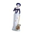 thumbnail image 2 of kowaku Ceramic Lady with Dog Statue Girl Figurine Collection Table Centerpiece Ornament Sculpture for Bedroom Entrance Cabinet Shelf Style A, 2 of 9