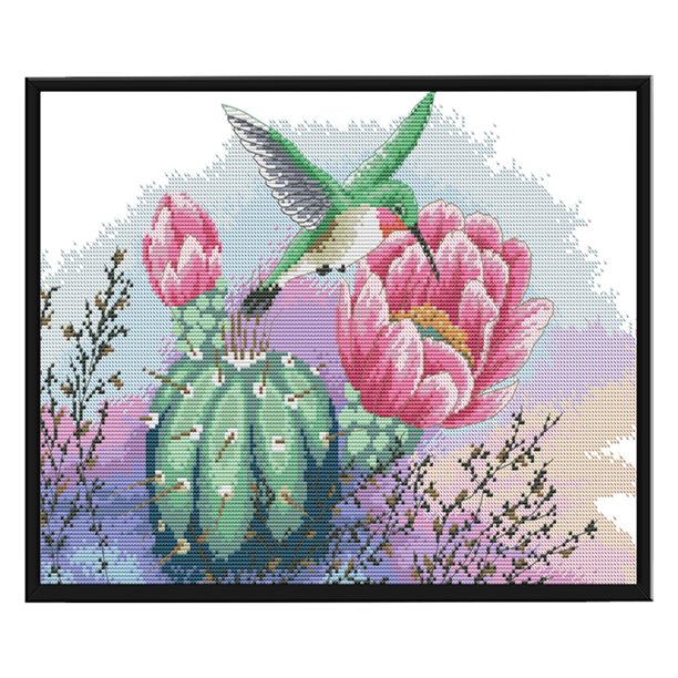 Cuadros Decorativos 14CT impreso parcial punto de cruz artesanía pájaro flor arte pared decoración Ehuebsd embutido en tela