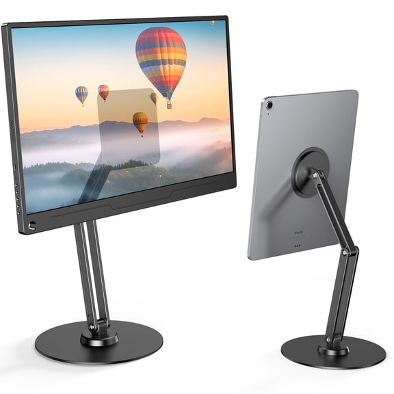 Adjustable Magnetic Stand for 10-18.5 inch Portable Monitor Tablet, Aluminum Alloy Foldable Arm 360 Degree Swivel Base Stand Mount Stand Mount for iPad Air Mini Pro,4.4lbs Max Load