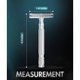 thumbnail image 3 of Double Edge Safety Razor for Men & Women with 10 Premium Stainless Steel Blade Refills, Reusable Single Blade Razor, Silver, 3 of 8