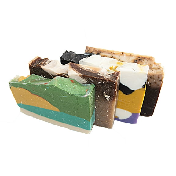 Morning Energy Soap Bar Set (4 Guest Bars)- Oatmeal & Honey, Green Tea, White Tea & Ginger and Coffee Soap - Handmade Organic All-Natural – by Falls River Soap Company