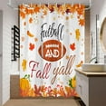 thumbnail image 2 of Fall Football Sport Shower Curtain, Fall Autumn Maple Leaves Pumpkin Farmhouse Harvest Football Thanksgiving Shower Curtain for Bathroom Autumn Bath Curtains with Hooks,72x72IN, 2 of 7