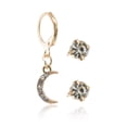 thumbnail image 3 of Set de dos pares de aretes CYRA modelo luna , estrella y cristal, 3 of 3