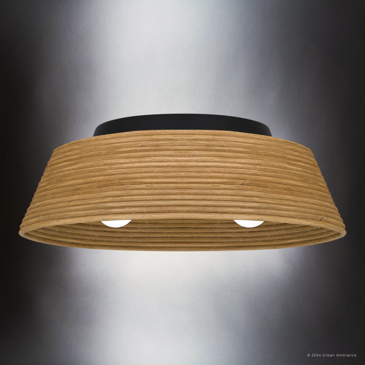 Luxury Natural Ceiling Light, Matte Black, UQL5640