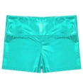 thumbnail image 4 of JanJean Girls Metallic Shiny Sports Shorts Ballet Dance Workout Gymnastic Hot Shorts Bottoms Activewear Blue Green 8, 4 of 5
